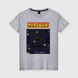 Футболка хлопковая женская Pac-Man на ZX-Spectrum, цвет: меланж