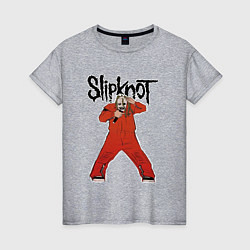 Футболка хлопковая женская Slipknot fan art, цвет: меланж
