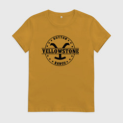 Футболка хлопковая женская Йеллоустоун - Dutton Ранчо, цвет: горчичный