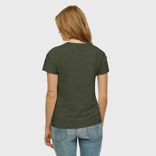 Женская футболка Обнажённая одинокая девушка / Меланж-хаки – фото 4