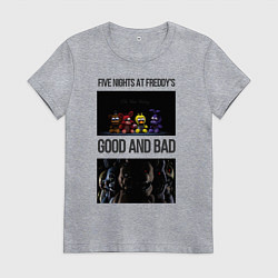 Футболка хлопковая женская Freddy good and bad, цвет: меланж