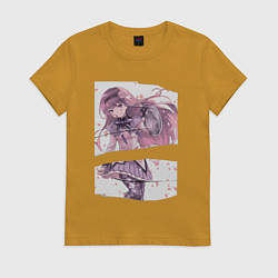 Футболка хлопковая женская Хомура Акэми - Записи о магии Девочка-волшебница М, цвет: горчичный