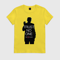 Футболка хлопковая женская X files - курильщик, цвет: желтый