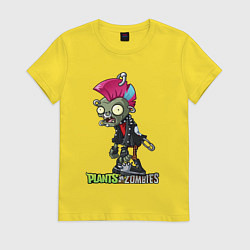 Футболка хлопковая женская Зомби панк, цвет: желтый