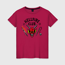 Футболка хлопковая женская Hellfire сlub art, цвет: маджента