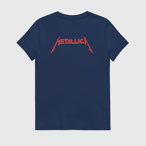 Женская футболка Metallica skull / Тёмно-синий – фото 2