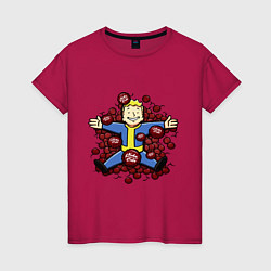 Футболка хлопковая женская Vault boy caps, цвет: маджента