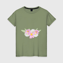 Женская футболка Букет садовых цветов