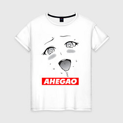 Женская футболка Лицо ахегао с логотипом