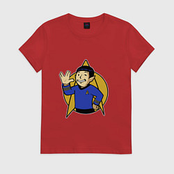 Футболка хлопковая женская Spoke - vault boy, цвет: красный