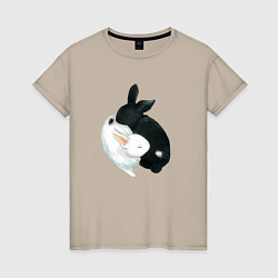 Женская футболка Кролики Инь Янь