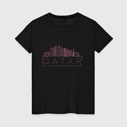 Футболка хлопковая женская Qatar city, цвет: черный