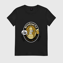 Футболка хлопковая женская Benderbrau - lets get drunk, цвет: черный