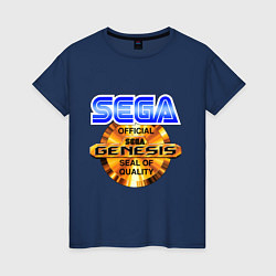 Футболка хлопковая женская Sega genesis medal, цвет: тёмно-синий