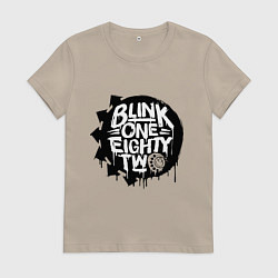 Футболка хлопковая женская Blink one eighty two, цвет: миндальный