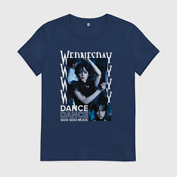 Футболка хлопковая женская Wednesday dance, цвет: тёмно-синий