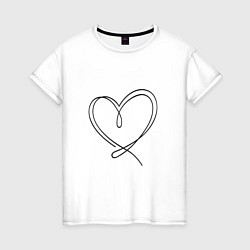 Женская футболка Рисунок сердца в стиле line art