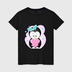 Женская футболка Пингвин с сердцем