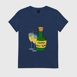 Женская футболка Новогоднее шампанское
