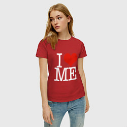 Футболка хлопковая женская I love me, цвет: красный — фото 2