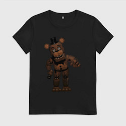 Футболка хлопковая женская Фредди сломан, цвет: черный