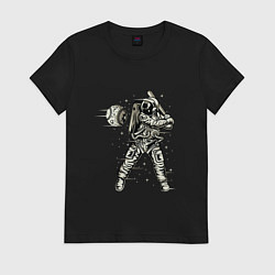 Футболка хлопковая женская Космический бейсбол Space Baseball, цвет: черный