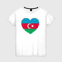 Футболка хлопковая женская Сердце Азербайджана, цвет: белый