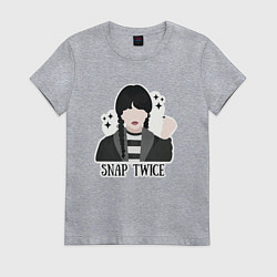 Футболка хлопковая женская Wednesday Уэнздей, цвет: меланж