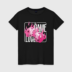 Футболка хлопковая женская The game of love, цвет: черный