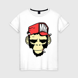 Футболка хлопковая женская Monkey Swag, цвет: белый