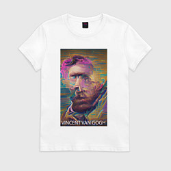 Футболка хлопковая женская Vincent Van Gogh - автопортрет - нейросеть, цвет: белый