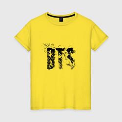 Футболка хлопковая женская BTS logo, цвет: желтый