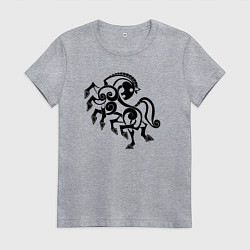 Футболка хлопковая женская Слейпнир конь бога Одина, цвет: меланж