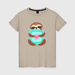 Женская футболка Милый ленивец