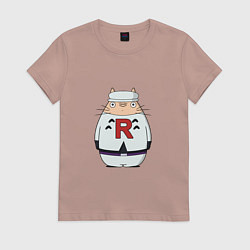 Футболка хлопковая женская Totoro rocket, цвет: пыльно-розовый