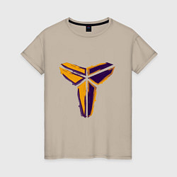 Футболка хлопковая женская Kobe logo, цвет: миндальный