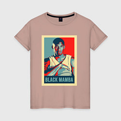 Футболка хлопковая женская Black mamba poster, цвет: пыльно-розовый