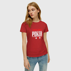 Футболка хлопковая женская Мировая серия покера, цвет: красный — фото 2
