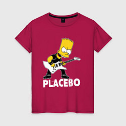 Футболка хлопковая женская Placebo Барт Симпсон рокер, цвет: маджента