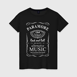 Футболка хлопковая женская Paramore в стиле Jack Daniels, цвет: черный