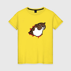 Футболка хлопковая женская Чужой кот, цвет: желтый