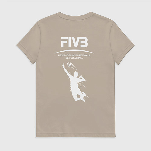 Женская футболка Международная федерация волейбола FIVB / Миндальный – фото 2