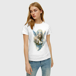 Футболка хлопковая женская Царевна-Лебедь ангел - нейросеть, цвет: белый — фото 2