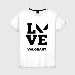 Футболка хлопковая женская Valorant love classic, цвет: белый