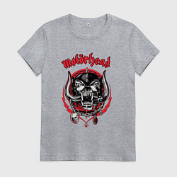 Футболка хлопковая женская Моторхед - лихач, цвет: меланж