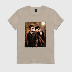 Футболка хлопковая женская Сумерки Белла Эдвард Джейкоб, цвет: миндальный