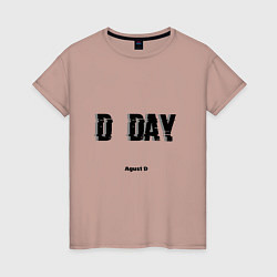 Футболка хлопковая женская D DAY Agust D, цвет: пыльно-розовый