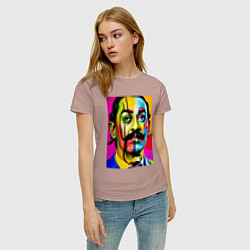 Футболка хлопковая женская Salvador Dali, цвет: пыльно-розовый — фото 2