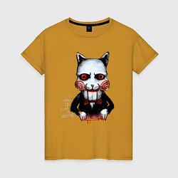 Футболка хлопковая женская Want to play a game, цвет: горчичный