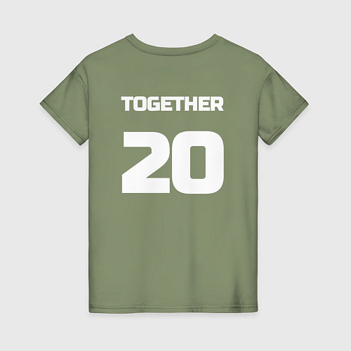 Женская футболка Together since 20ХХ: пара для 3420621 - редактируе / Авокадо – фото 2